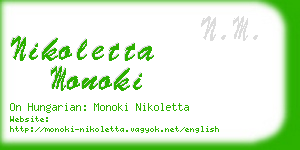 nikoletta monoki business card